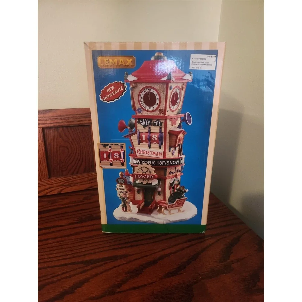 Lemax 2017 Holiday Village Countdown Clock Tower Christmas #73333 W/ Box‎